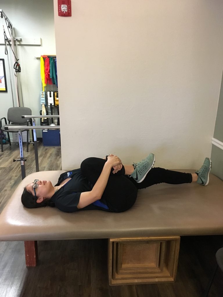 Single knee to chest stretch